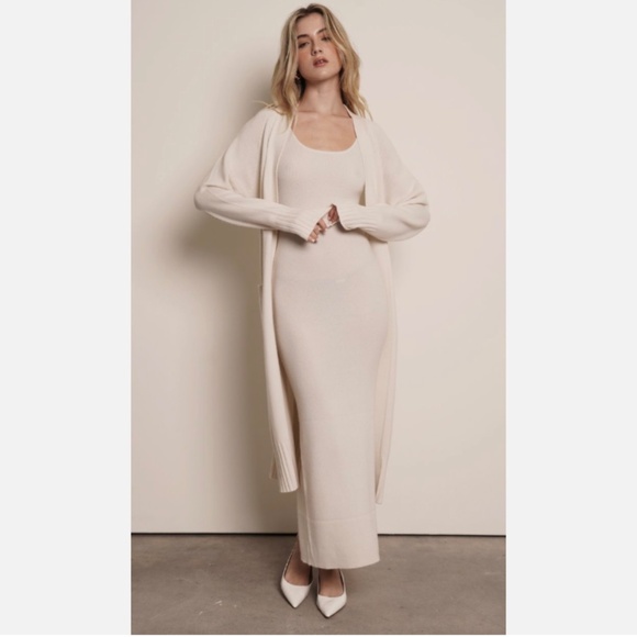 Naked Cashmere Makena Longline Ecru White Cashmere Cardigan, Size M - Picture 14 of 16